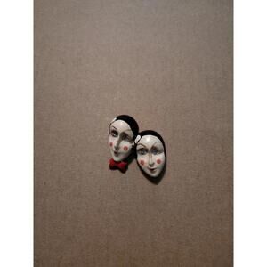 Vintage Flapper Couple Head Pin Brooch